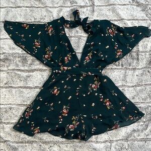 Showpo Green Floral Playsuit